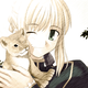 A shameless scene of Saber with her fully exposed pussy...cat. She has an affinity to lions.